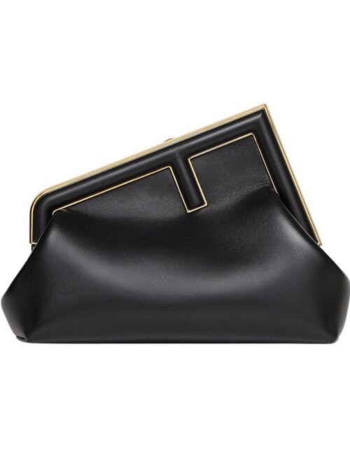 Tasche aus schwarzem Leder 20 cm