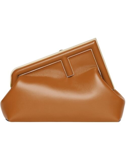 Tasche aus braunem Leder 20 cm