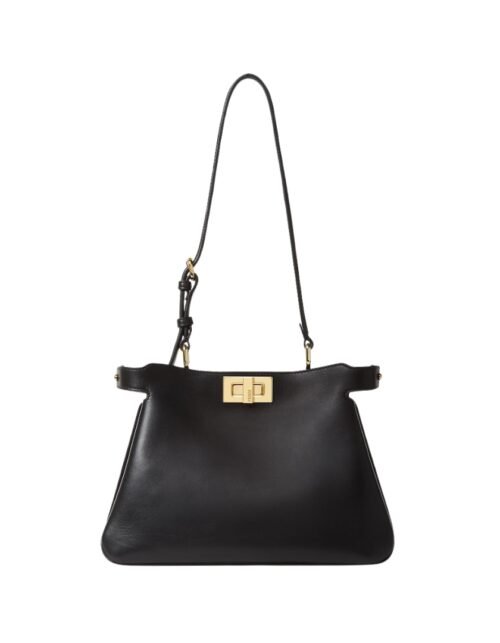 Tasche aus schwarzem Leder 19 cm