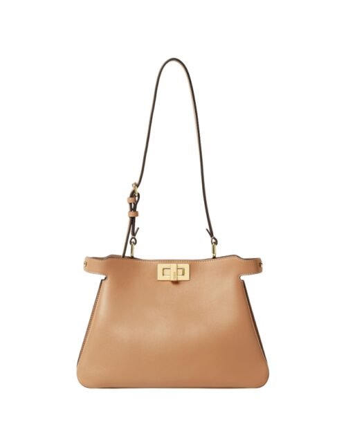 Tasche aus Leder in Cappuccino-Farbe 19 cm