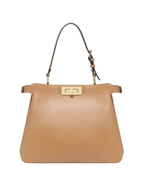 Ledertasche in Milchkaffee-Farbe 25.5 cm