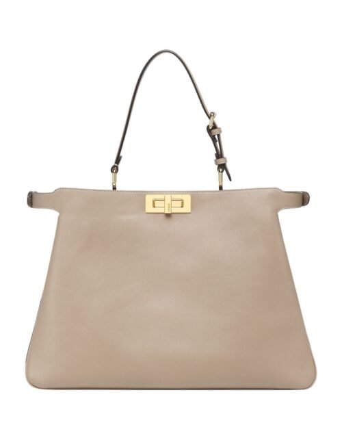 Ledertasche in Grau-Taupe 28 cm