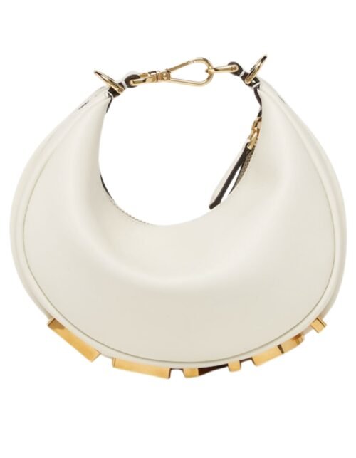 Mini weiße Ledertasche 13 cm