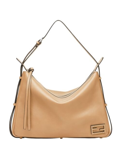 Beige Ledertasche 28cm