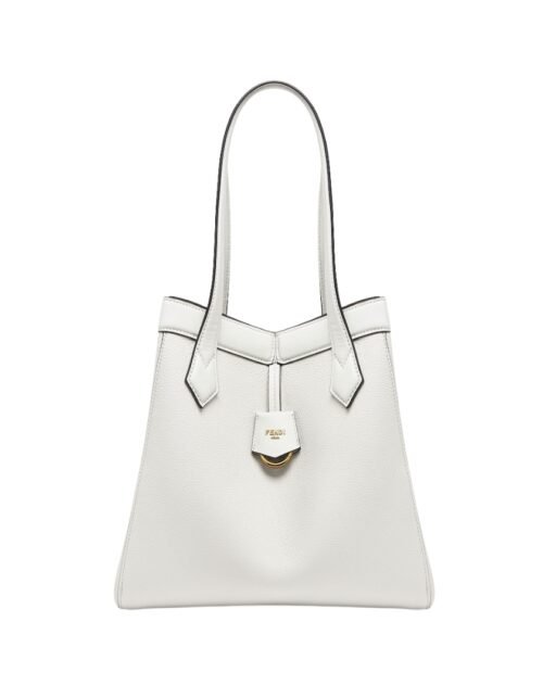 Umwandelbare Ledertasche in Weiß 27 cm