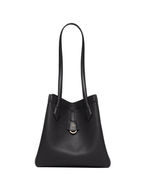 Umwandelbare Ledertasche in Schwarz 27 cm