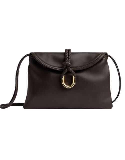 Crossbody-Tasche aus glattem Kalbsleder in Fondant 18.5 cm