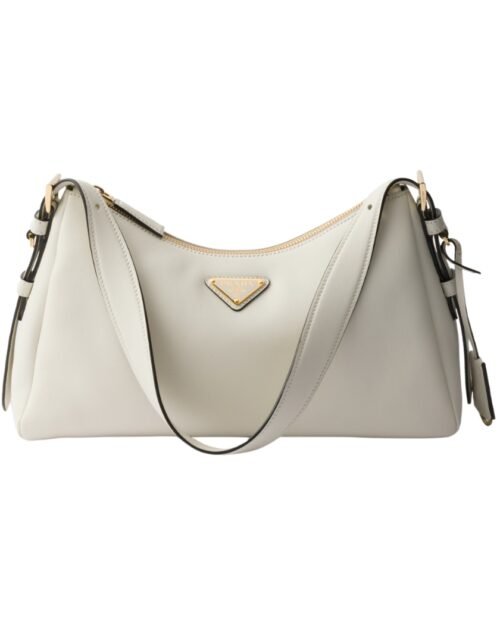 Aimée mittelgroße Lederhandtasche in Weiß 18cm