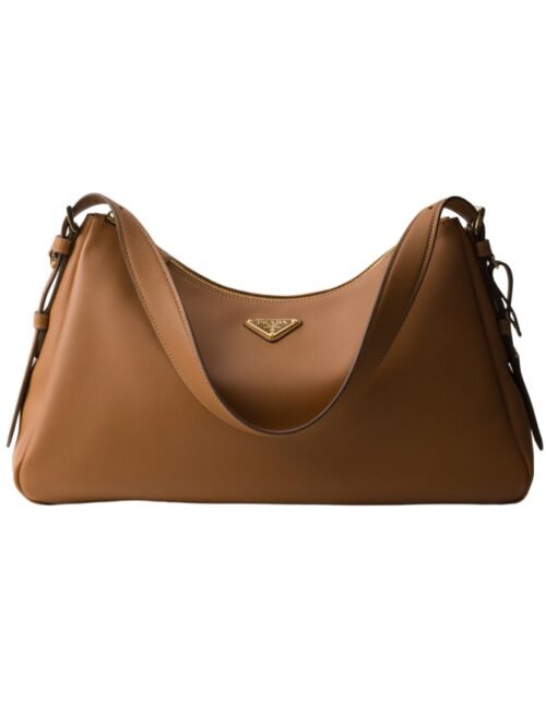 Aimée große Lederschultertasche Karamell 23cm