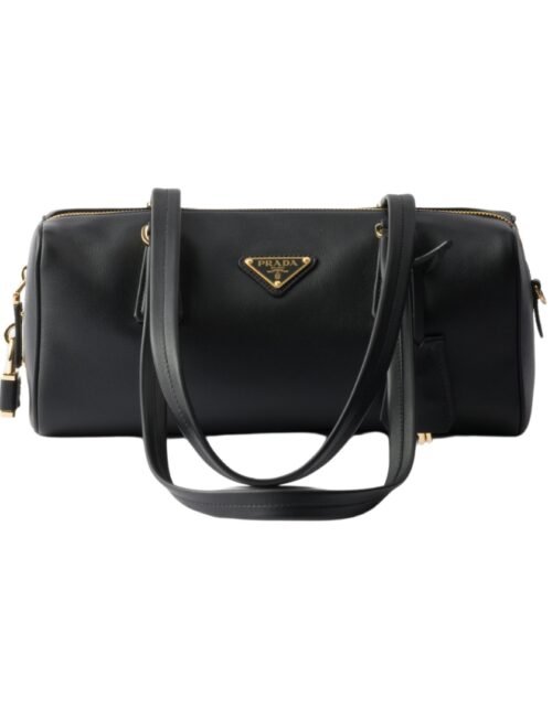 Mittelgroße Lederhandtasche mit Griff 12.5 cm