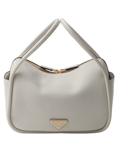 Lederhandtasche in Weiß 18 cm