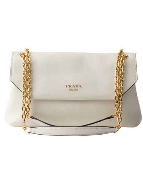 Doux mittelgroße Ledertasche Weiß 16 cm