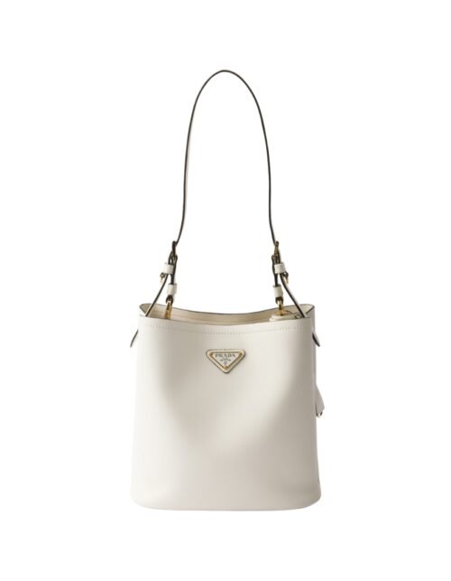 Mittelgroße Ledertasche in Weiß 22.5 cm