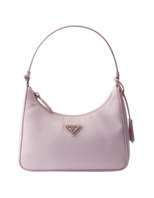 Re-Nylon-und Saffiano in Alabasterrosa 17 cm