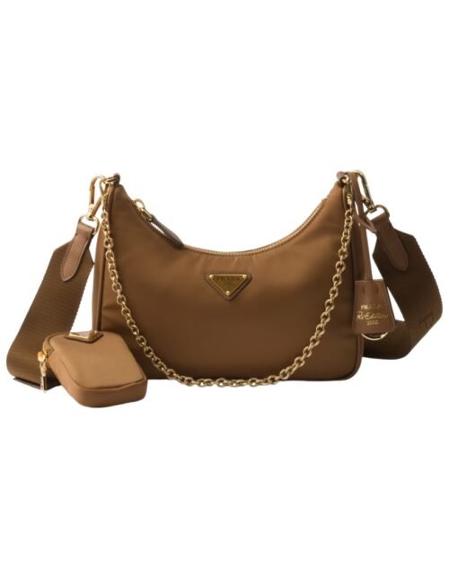 Re-Nylon-Tasche in Brandy 18 cm