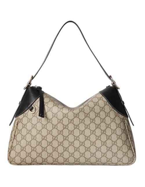 Dunkelbraun GG Emblem Schultertasche 37 cm