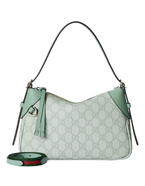 GG Emblem Tasche Salbeigrün 24.5 cm