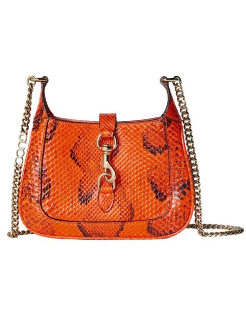 Das orangefarbene Pythonleder 19.5 cm