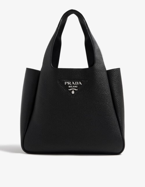 Tote Bag aus Leder Schwarz 25 cm