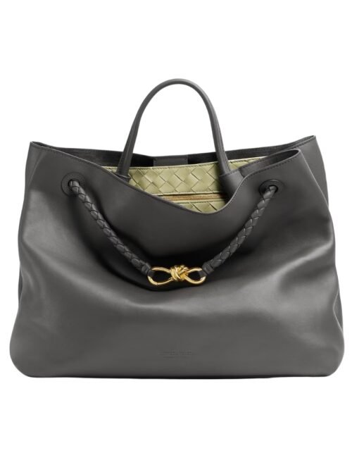 Große Andiamo Top-Griff-Tasche aus seidigem Kalbsleder in Lapilli 25 cm