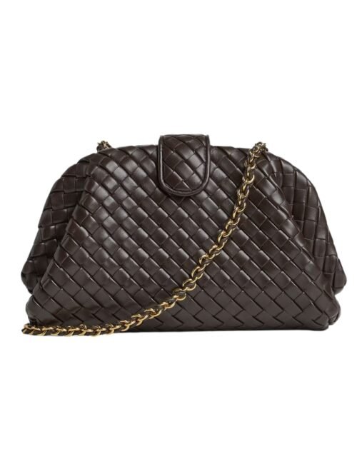 Lauren 1980 Clutch aus gepolstertem Intrecciato-Leder in Fondant 16.5 cm