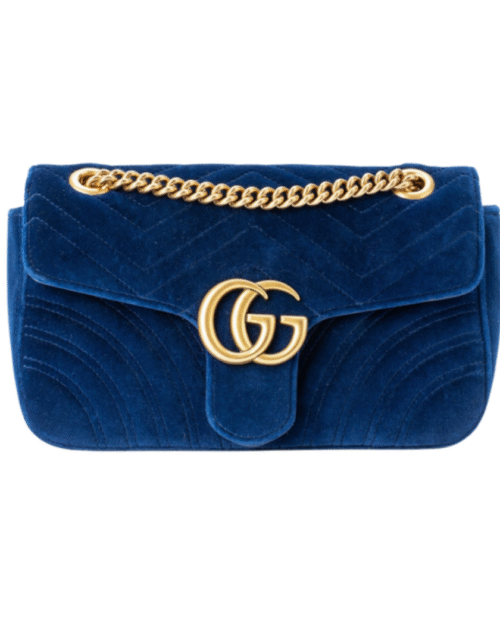 GG Marmont Velvet Blau 26 cm