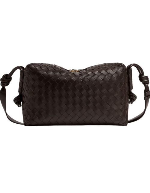 Intrecciato Weekender mit glattem Leder in Fondant 18.5 cm