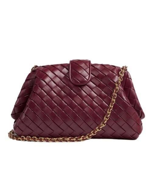 Lauren 1980 Clutch aus gepolstertem Intrecciato-Leder in Barolo 16.5 cm