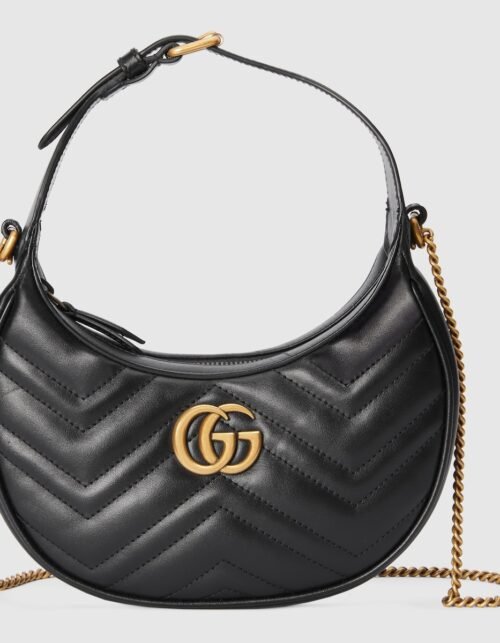 GG Marmont Half-Moon Schwarz 21 cm