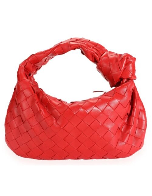 Intrecciato Leather Mini Jodie Rot 26 cm