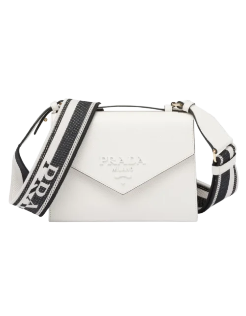 Monochrome Saffiano Weiß 21 cm