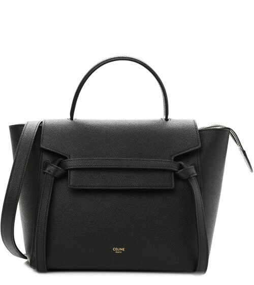 Mini Gurteltasche aus Genarbtem Kalbsleder Schwarz 28 cm