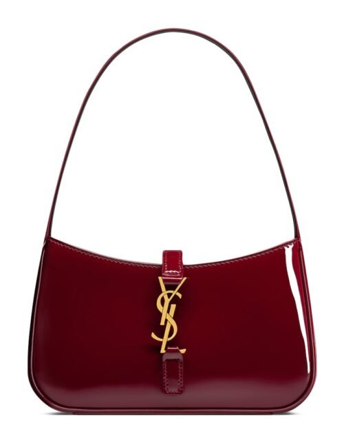 Le 5 A 7 Mini aus Lackleder Weinrot 19 cm