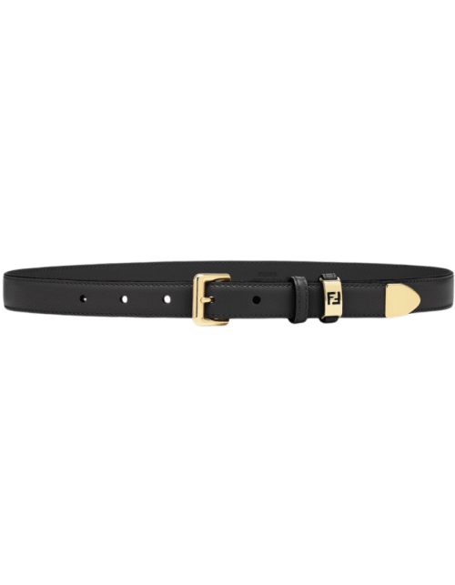 Schwarzer Leder Gürtel 2,5 cm