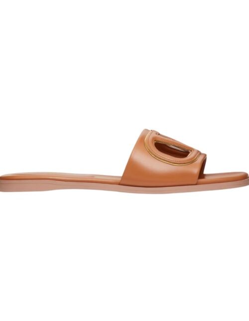 Vlogo Cut-Out Kalbsleder Mandel/Antikes Messing