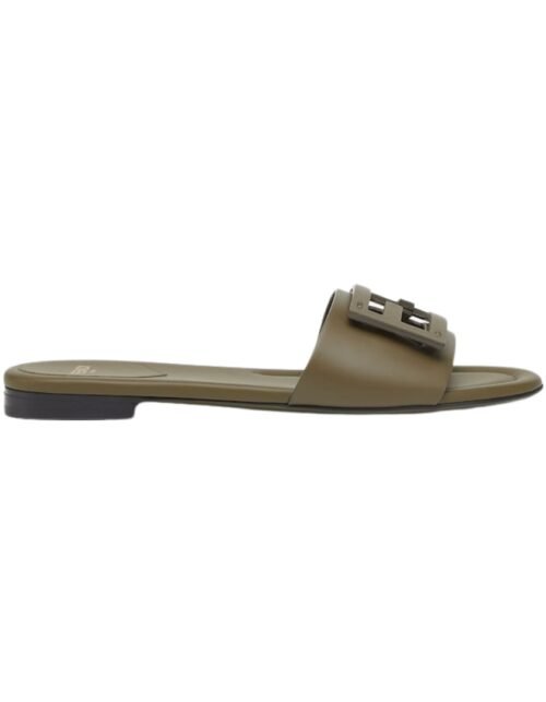 Flip-Flops aus grünem Leder