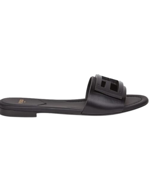 Flip-Flops aus schwarzem Leder
