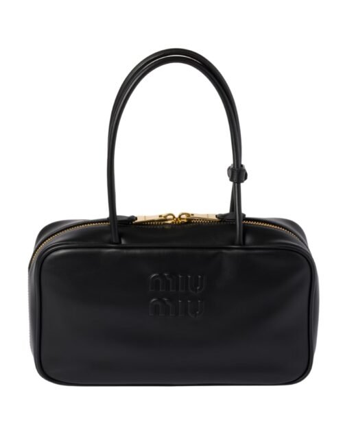 Schwarze Leder-Top-Griff 17 cm