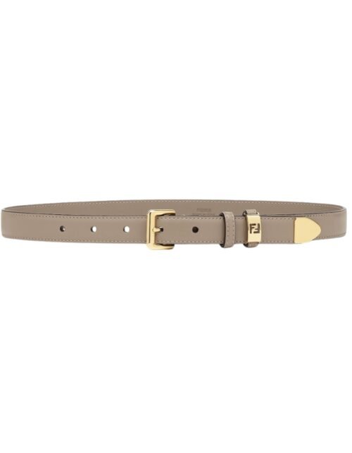 Gürtel aus grau-braunem Leder 2 cm