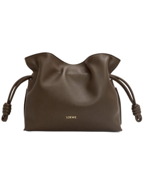 Clutch aus Nappaleder in Schokoladenbraun 18 cm