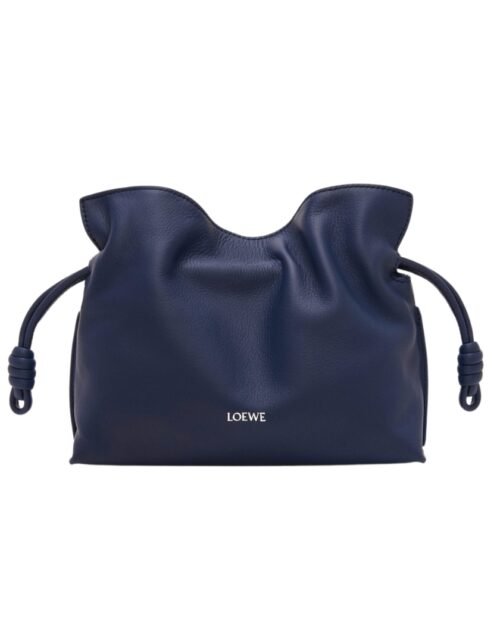 Clutch aus Nappaleder in Abyssblau 18 cm