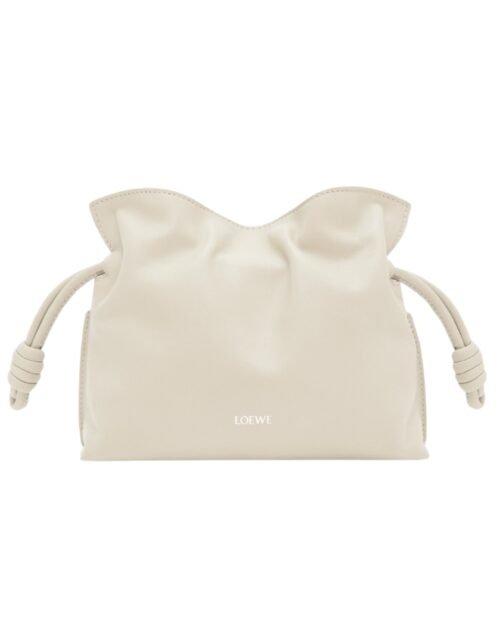 Clutch aus Nappaleder in Meersalz 18 cm