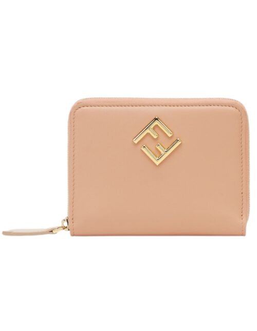 Rosa Lederbrieftasche 12.5 cm