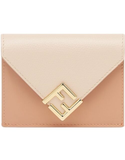 Brieftasche aus rosa Leder 8 cm