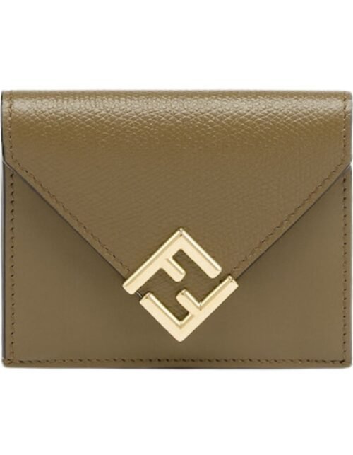 Brieftasche aus grünem Leder 8 cm