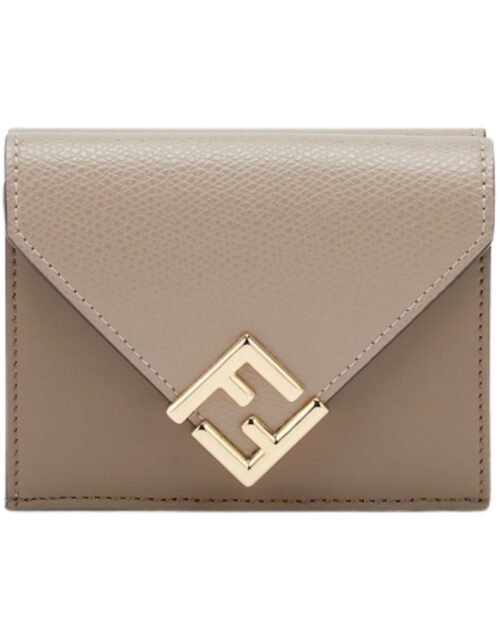 Brieftasche aus zweifarbigem Leder in Grau und grau-brauner Farbe 8 cm