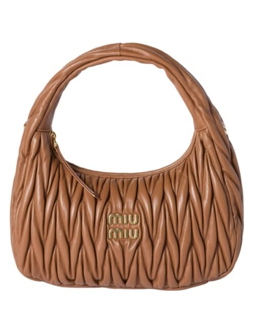 Nappa-Leder-Hobo Cognac 18 cm