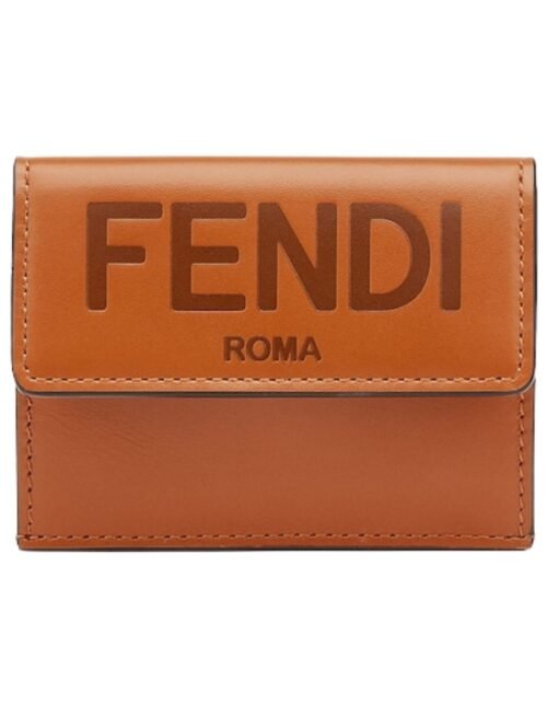 Brieftasche aus braunem Leder 7.5 cm