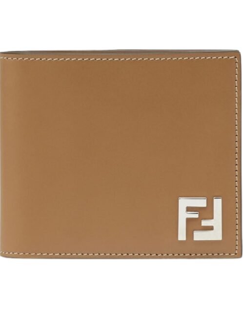 Bi-Fold Brieftasche mit Squared FF-Muster 9.5 cm