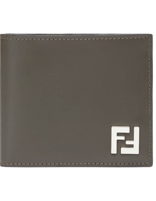 Bi-Fold Brieftasche mit Squared FF-Muster 9.5 cm